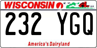 WI license plate 232YGQ