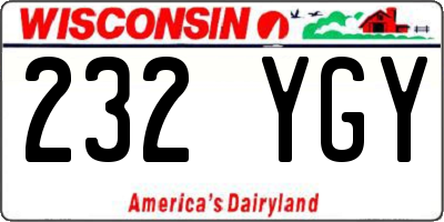 WI license plate 232YGY