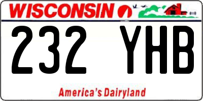 WI license plate 232YHB