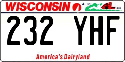 WI license plate 232YHF