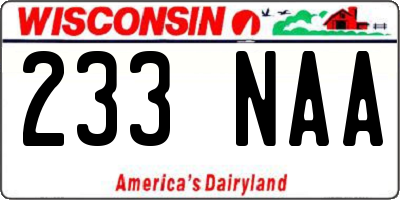 WI license plate 233NAA