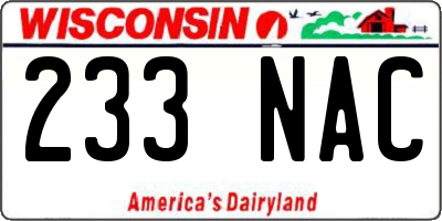 WI license plate 233NAC