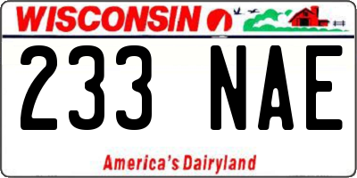 WI license plate 233NAE