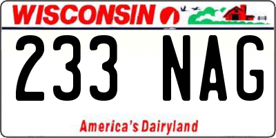 WI license plate 233NAG