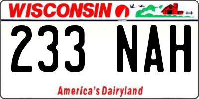 WI license plate 233NAH