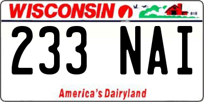 WI license plate 233NAI