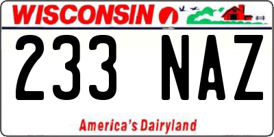 WI license plate 233NAZ