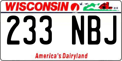 WI license plate 233NBJ