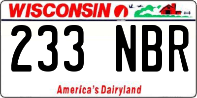 WI license plate 233NBR