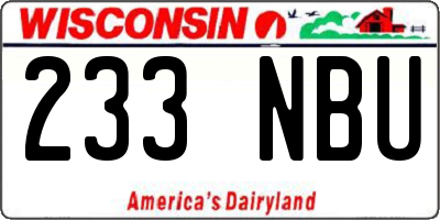 WI license plate 233NBU
