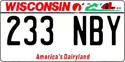 WI license plate 233NBY