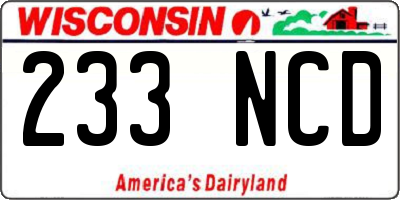 WI license plate 233NCD