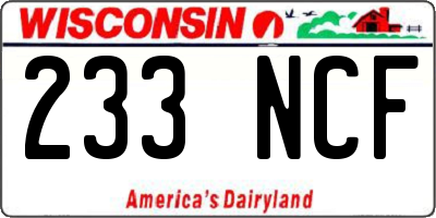 WI license plate 233NCF