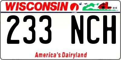 WI license plate 233NCH