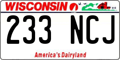 WI license plate 233NCJ