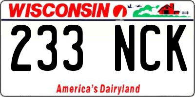 WI license plate 233NCK