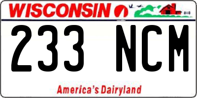 WI license plate 233NCM