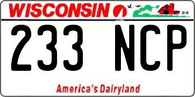 WI license plate 233NCP