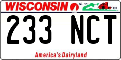 WI license plate 233NCT