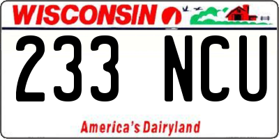 WI license plate 233NCU