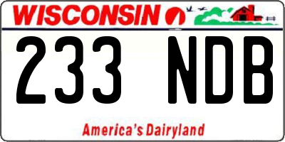 WI license plate 233NDB