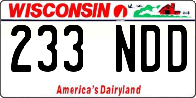 WI license plate 233NDD