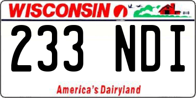 WI license plate 233NDI