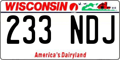 WI license plate 233NDJ