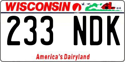 WI license plate 233NDK