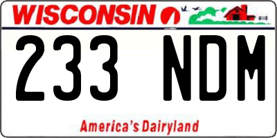 WI license plate 233NDM