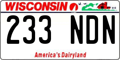 WI license plate 233NDN