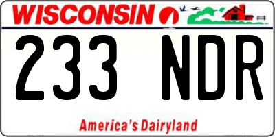WI license plate 233NDR