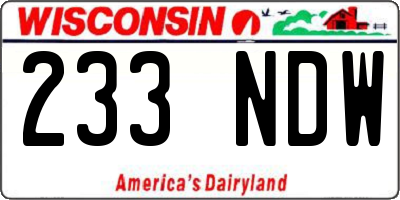 WI license plate 233NDW