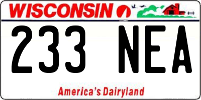 WI license plate 233NEA