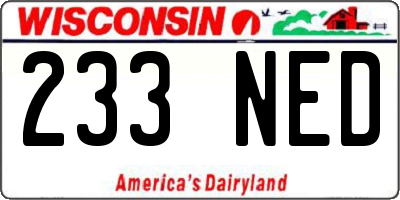 WI license plate 233NED