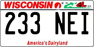 WI license plate 233NEI