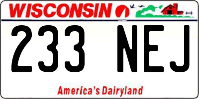 WI license plate 233NEJ