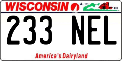 WI license plate 233NEL