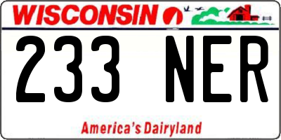 WI license plate 233NER