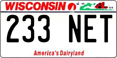 WI license plate 233NET