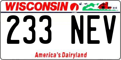 WI license plate 233NEV