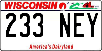 WI license plate 233NEY