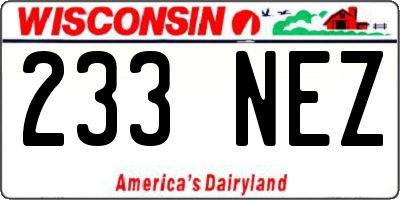WI license plate 233NEZ