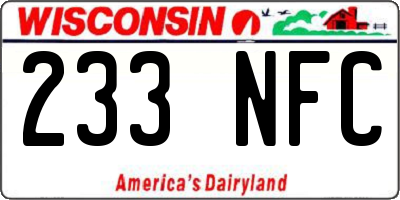 WI license plate 233NFC