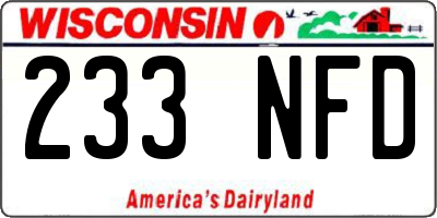 WI license plate 233NFD