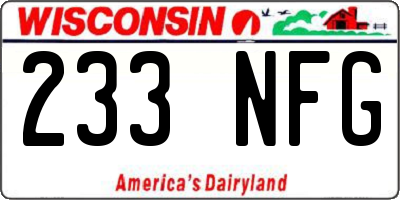 WI license plate 233NFG