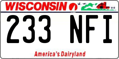 WI license plate 233NFI