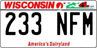 WI license plate 233NFM