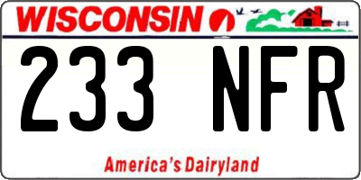 WI license plate 233NFR