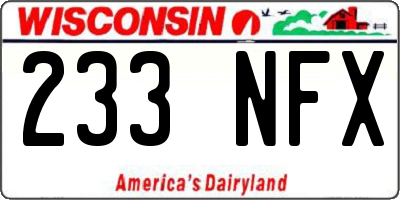 WI license plate 233NFX